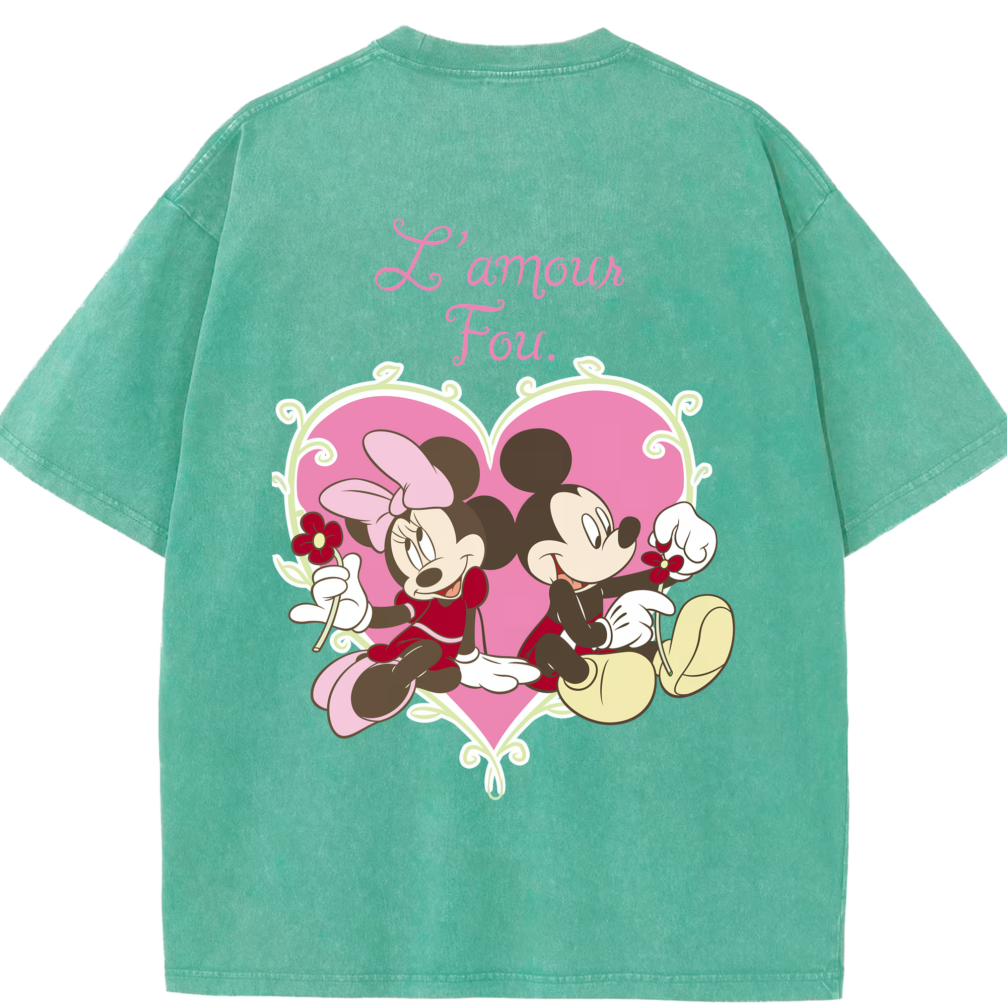 （画像用） ミッキーマウス Mickey Mouse 綿100% ヴィンテージ風 半袖Tシャツ（背面プリント）